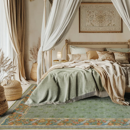 Ownkoti Refresh Faltbarer Teppich mit grünem Blumenmuster - 153cm x 244cm - image 0