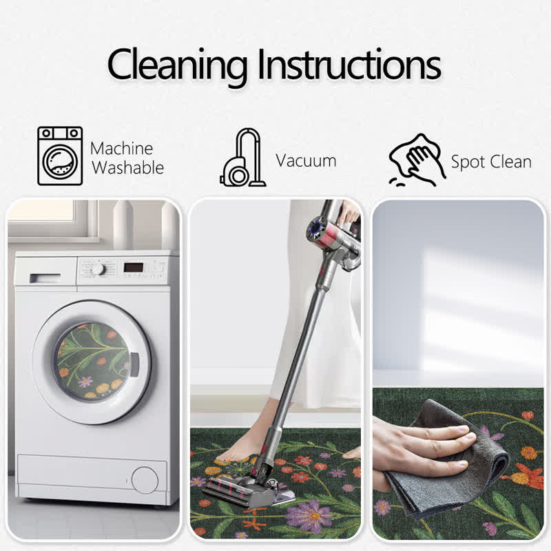 Ownkoti Retro Vibrant Floral Indoor Outdoor Teppich - image 4