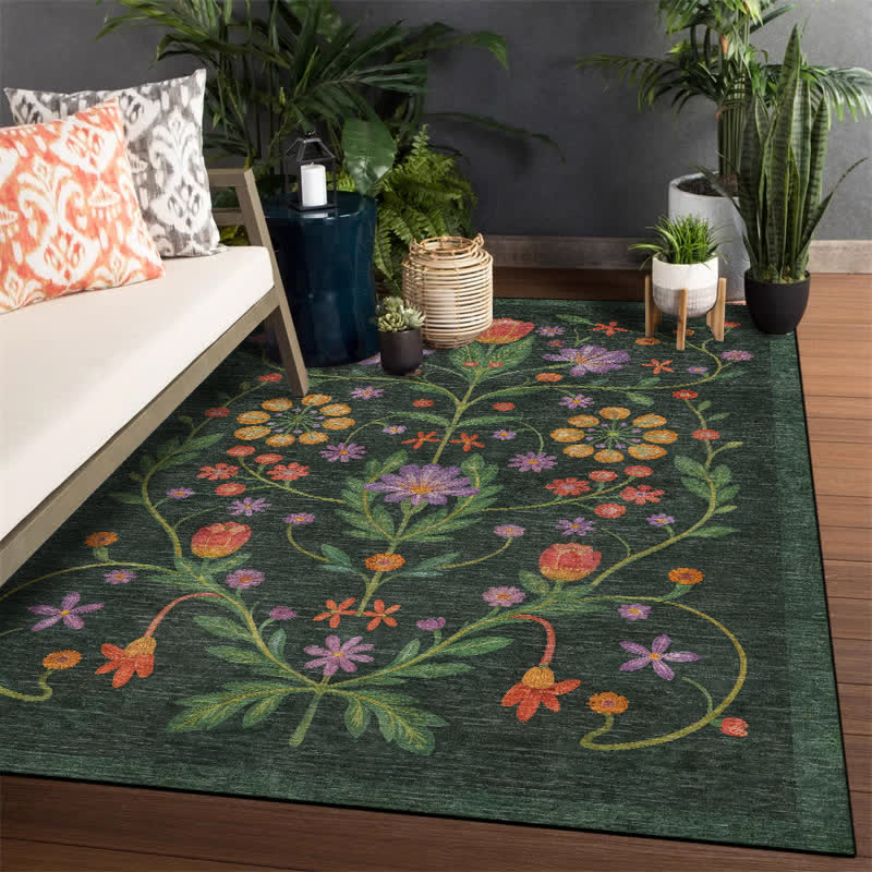 Ownkoti Retro Vibrant Floral Indoor Outdoor Teppich - 153cm x 244cm - image 0