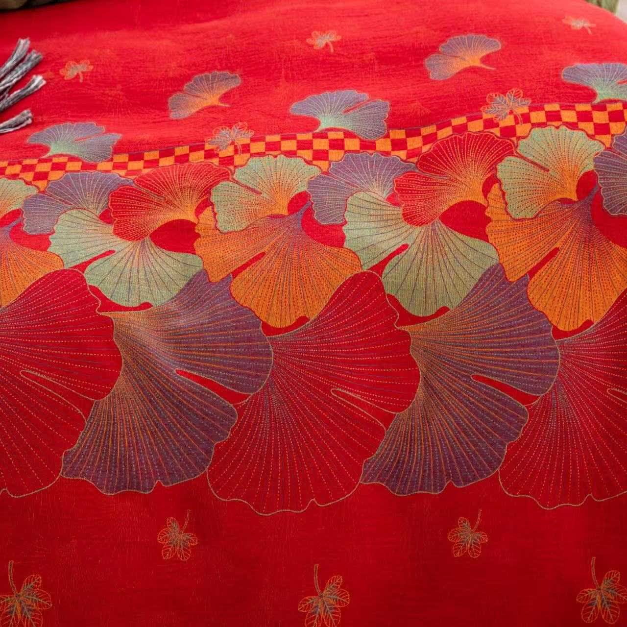 Ownkoti Bettwäsche aus reiner Baumwollgaze mit Ginkgoblatt-Motiv (4-teilig) - image 4