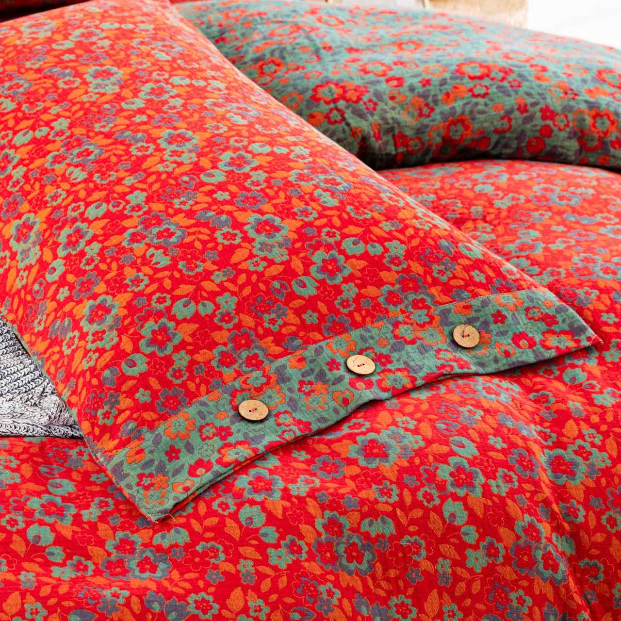 Ownkoti Bettwäsche mit Blumenmuster aus reiner Baumwollgaze (4-teilig) - image 4