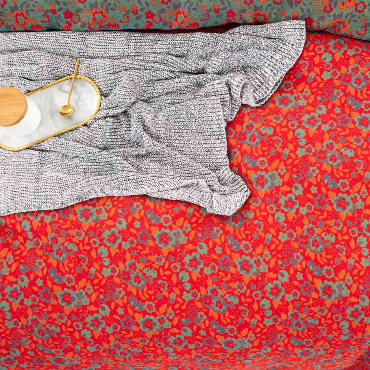 Ownkoti Bettwäsche mit Blumenmuster aus reiner Baumwollgaze (4-teilig) - image 5