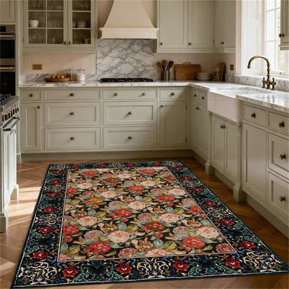 Ownkoti Teppich für den Innen- und Außenbereich mit dunklem Blumenmuster - image 2