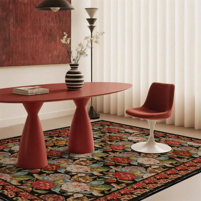 Ownkoti Teppich für den Innen- und Außenbereich mit dunklem Blumenmuster - image 7