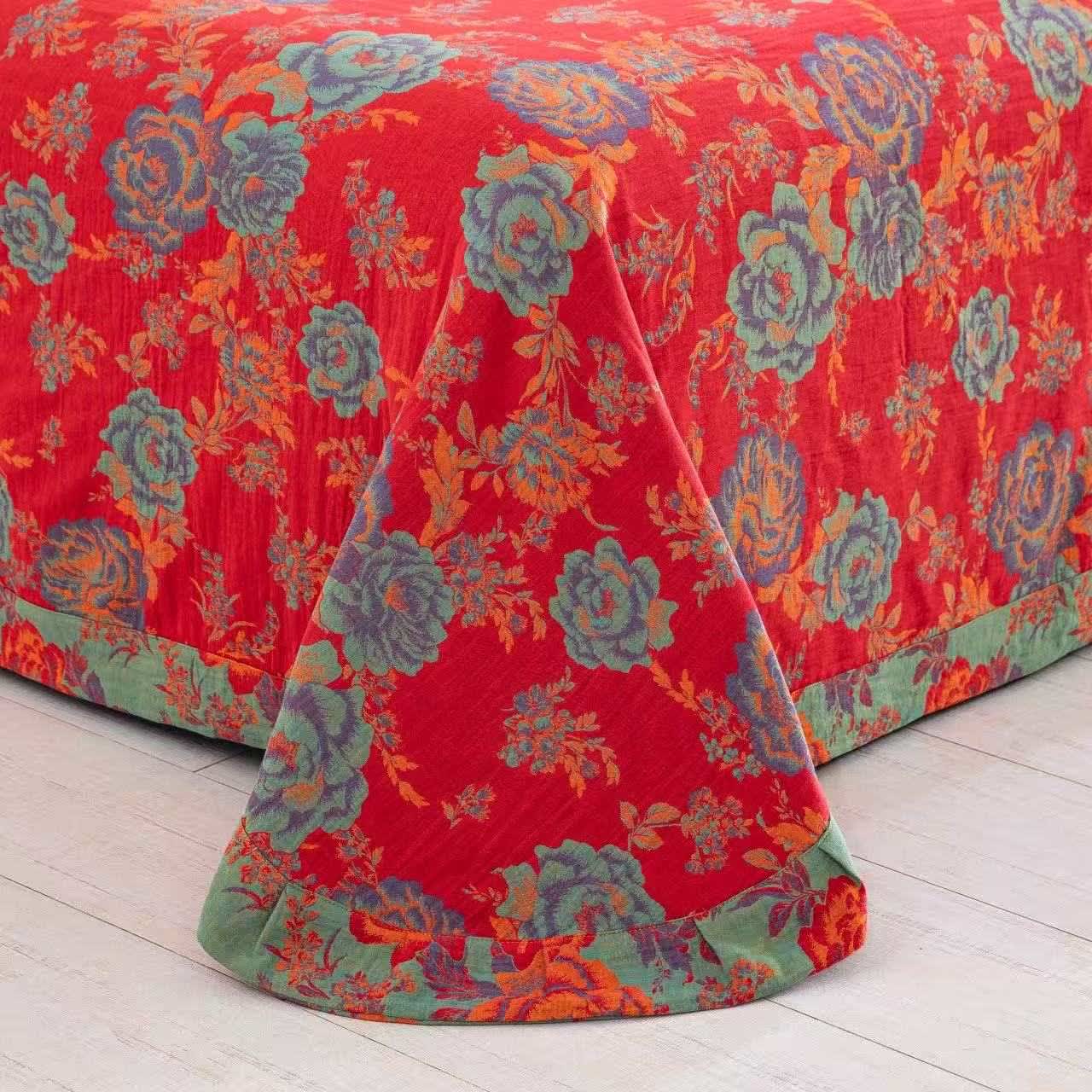 Ownkoti Pfingstrosen-Bettwäsche aus reiner Baumwollgaze (4-teilig) - image 5