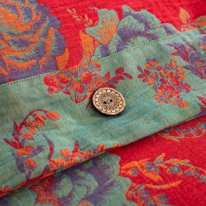 Ownkoti Pfingstrosen-Bettwäsche aus reiner Baumwollgaze (4-teilig) - image 6