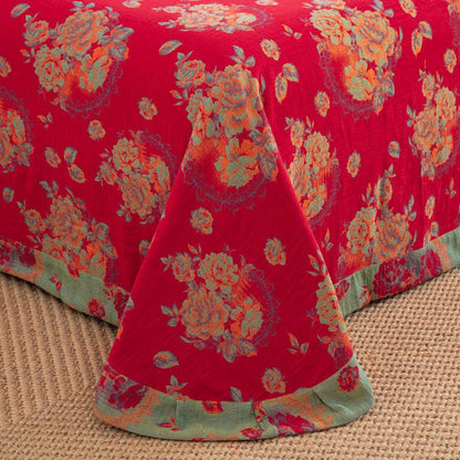 Ownkoti Luxuriöse Bettwäsche aus reiner Baumwollgaze mit Blumenmuster (4-teilig) - image 6