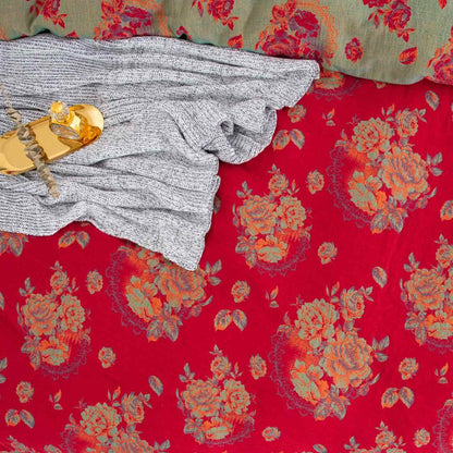 Ownkoti Luxuriöse Bettwäsche aus reiner Baumwollgaze mit Blumenmuster (4-teilig) - image 4