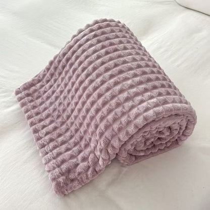 Karierte, dicke, warme Kuscheldecke - Lila - 200cm x 230cm - image 1