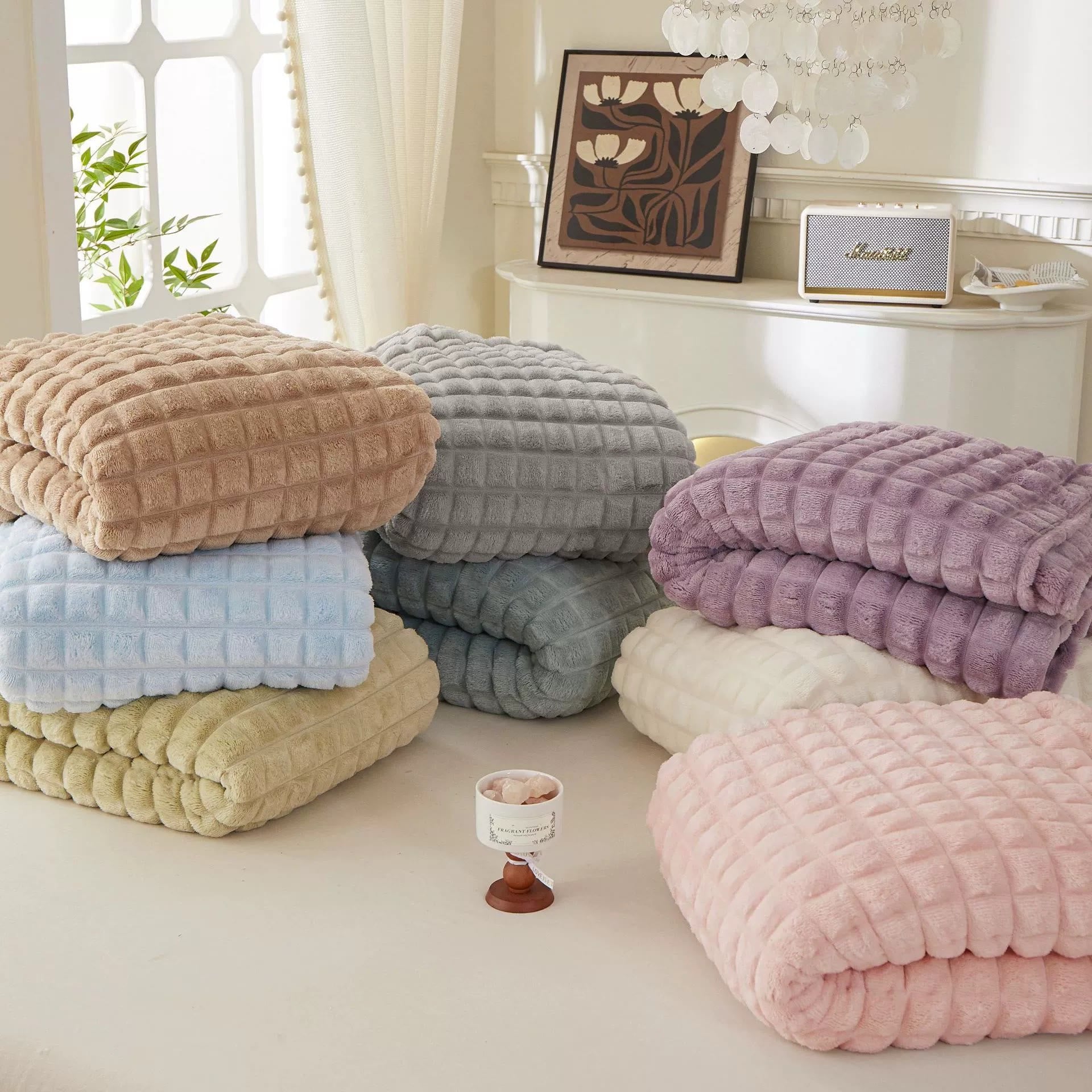 Karierte, dicke, warme Kuscheldecke - image 33