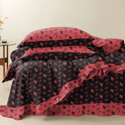 Ownkoti Timeless Ginkgo Baumwoll-Gaze Bettwäsche-Set (4-teilig) - image 2