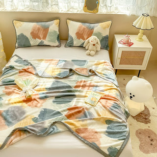 Moderne, geometrische Aquarell-Plüschdecke - image 0