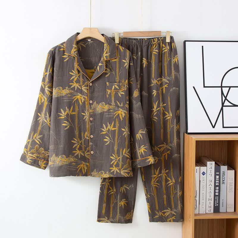 Ownkoti Partner-Loungewear aus Baumwollgaze und Bambus - Herren: Grau - XXL - image 13