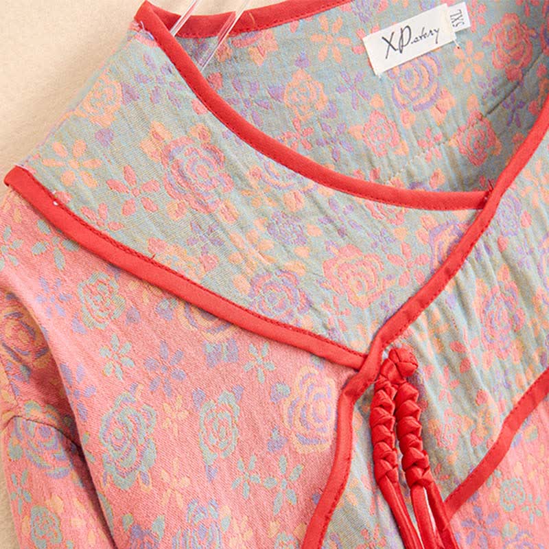 Ownkoti Plus Size Rosenfarbenes Nachthemd aus Baumwollgaze - image 3