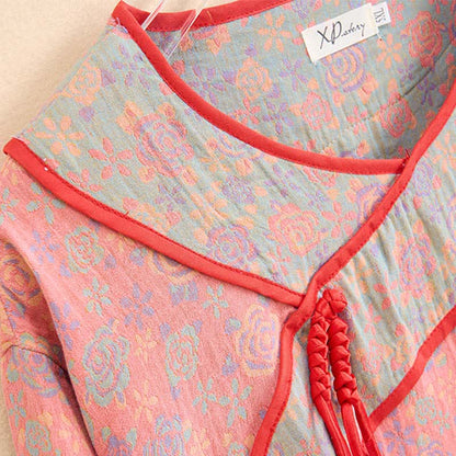 Ownkoti Plus Size Rosenfarbenes Nachthemd aus Baumwollgaze - image 3