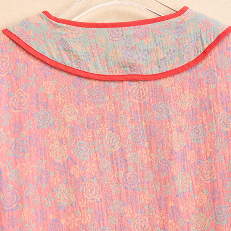 Ownkoti Plus Size Rosenfarbenes Nachthemd aus Baumwollgaze - image 6