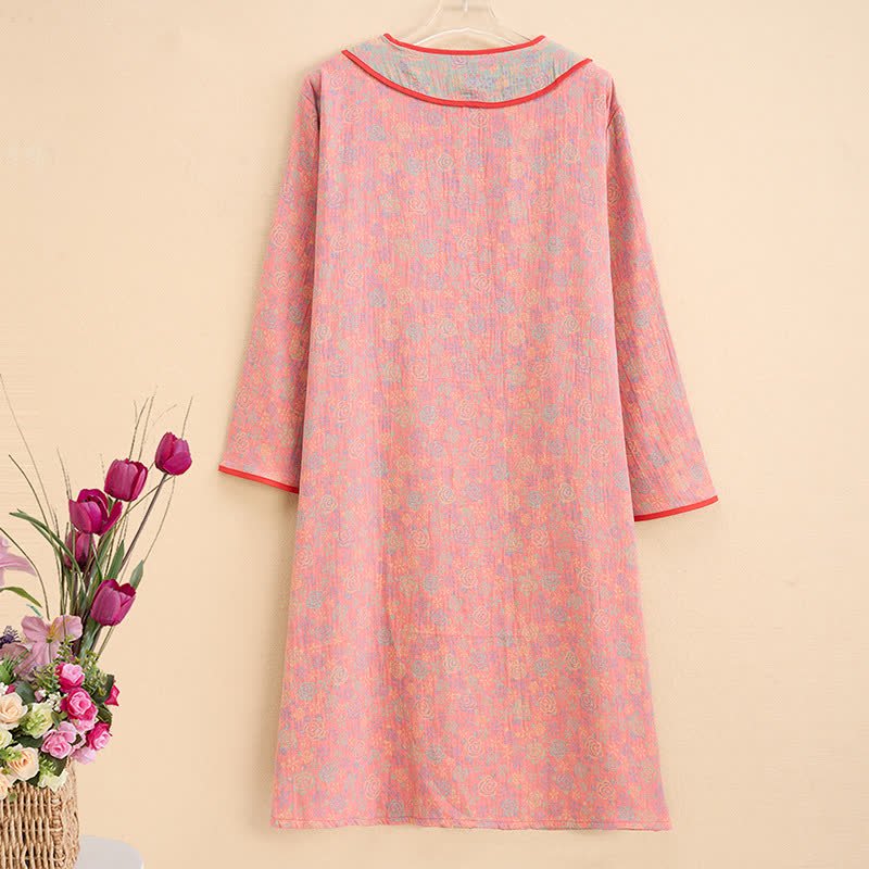 Ownkoti Plus Size Rosenfarbenes Nachthemd aus Baumwollgaze - image 1