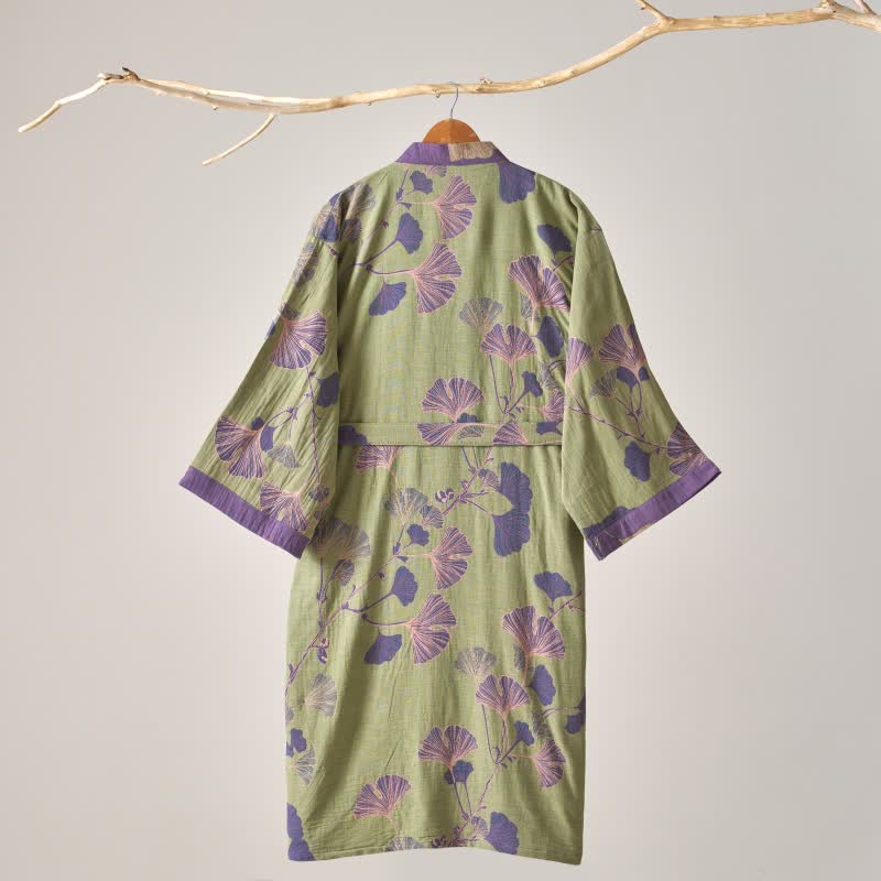 Ownkoti Kimono-Bademantel aus Baumwollgaze und Ginkgo - image 19