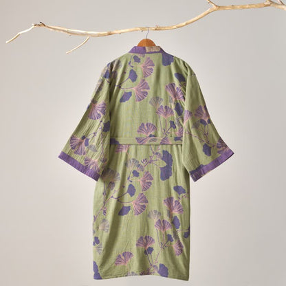 Ownkoti Kimono-Bademantel aus Baumwollgaze und Ginkgo - image 19