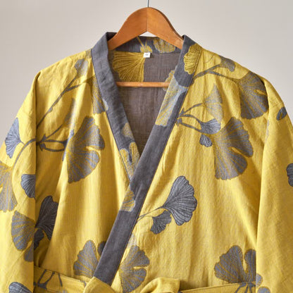 Ownkoti Kimono-Bademantel aus Baumwollgaze und Ginkgo - image 13