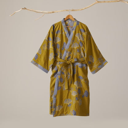 Kimono-Bademantel aus Baumwollgaze und Ginkgo - image 41