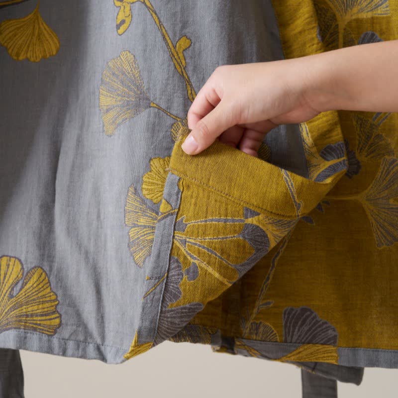 Ownkoti Kimono-Bademantel aus Baumwollgaze und Ginkgo - image 37