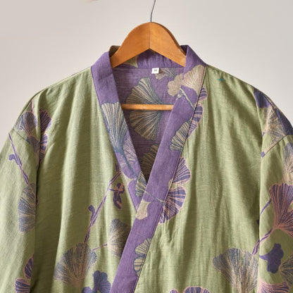 Ownkoti Kimono-Bademantel aus Baumwollgaze und Ginkgo - image 21