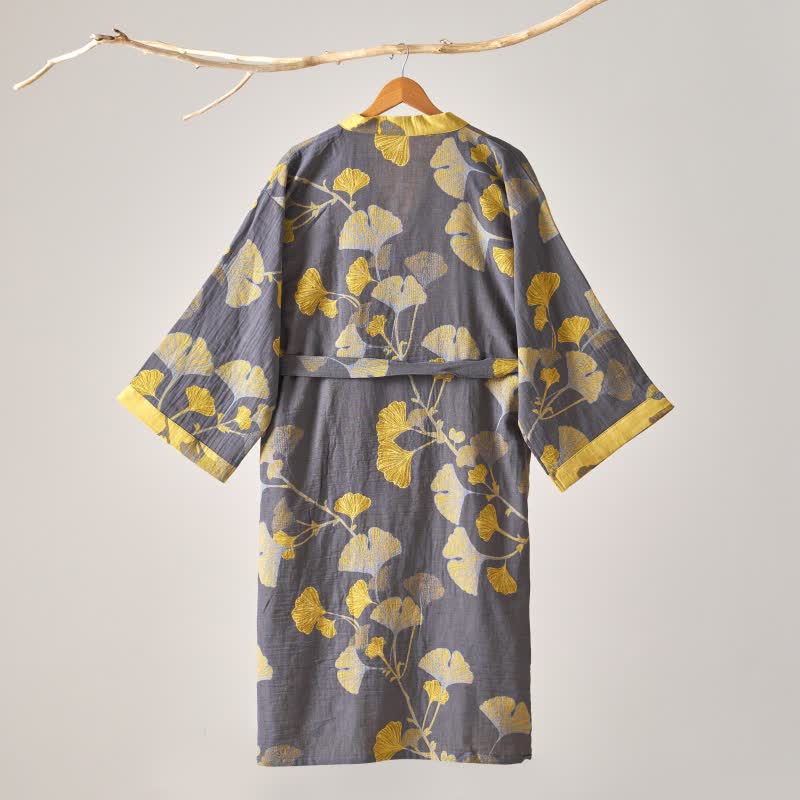 Ownkoti Kimono-Bademantel aus Baumwollgaze und Ginkgo - image 28