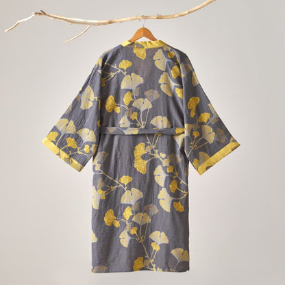 Ownkoti Kimono-Bademantel aus Baumwollgaze und Ginkgo - image 28