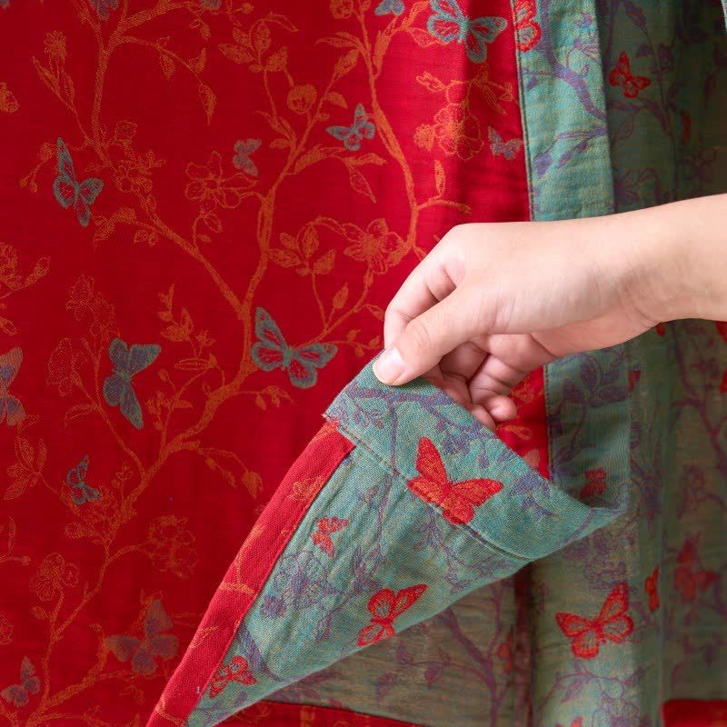 Ownkoti Kimono-Bademantel aus Baumwollgaze im Vintage-Schmetterlingsstil - image 8