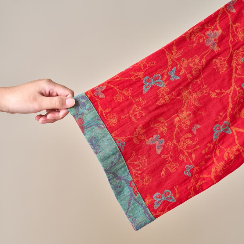 Ownkoti Kimono-Bademantel aus Baumwollgaze im Vintage-Schmetterlingsstil - image 9