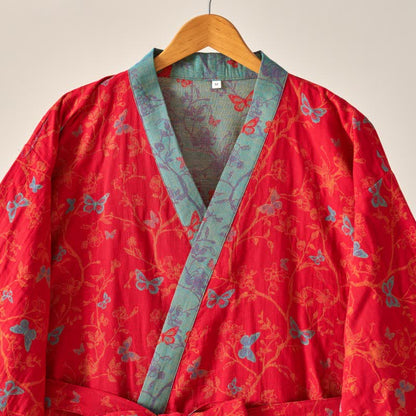 Ownkoti Kimono-Bademantel aus Baumwollgaze im Vintage-Schmetterlingsstil - image 7