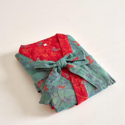 Ownkoti Kimono-Bademantel aus Baumwollgaze im Vintage-Schmetterlingsstil - image 14