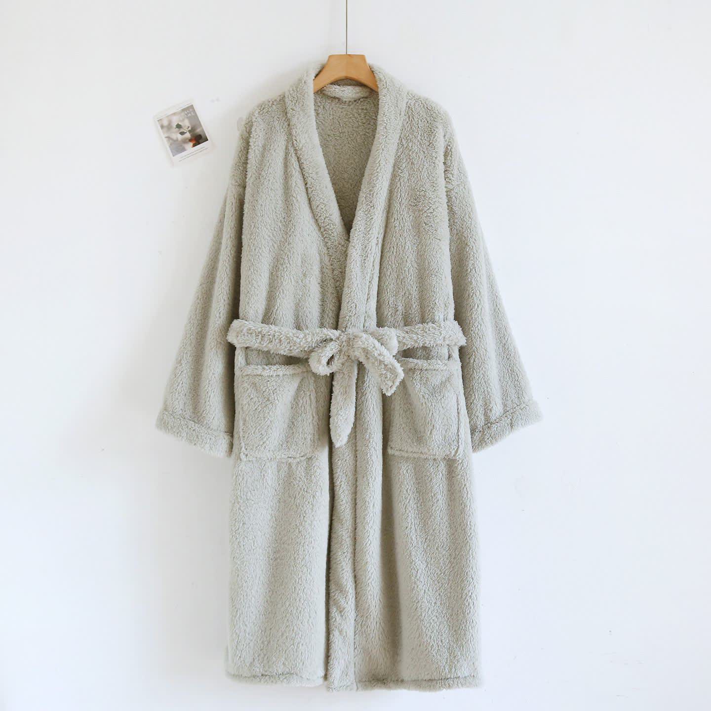 Ownkoti Partner-Bademantel aus Plüsch, einfarbig - Hellgrün - Damen: XL - image 4