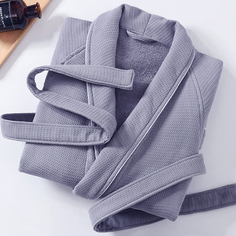 Ownkoti Unisex-Baumwollbademantel, einfarbig - image 17