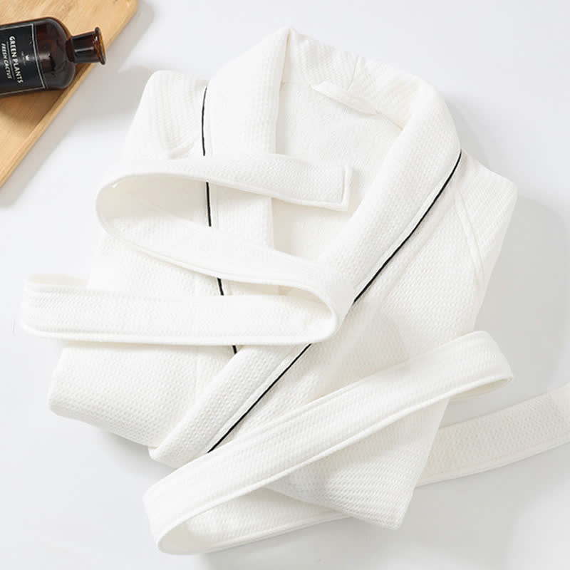 Ownkoti Unisex-Baumwollbademantel, einfarbig - image 14