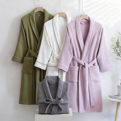 Ownkoti Unisex-Baumwollbademantel, einfarbig - image 0