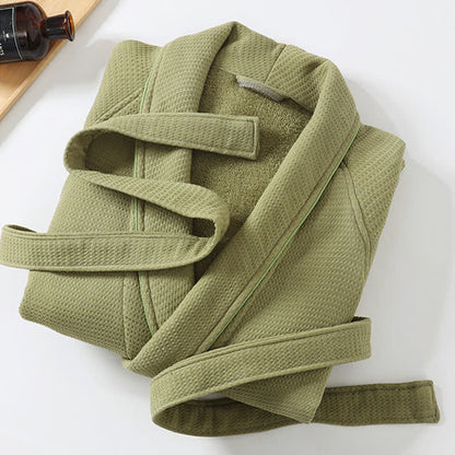 Ownkoti Unisex-Baumwollbademantel, einfarbig - image 5