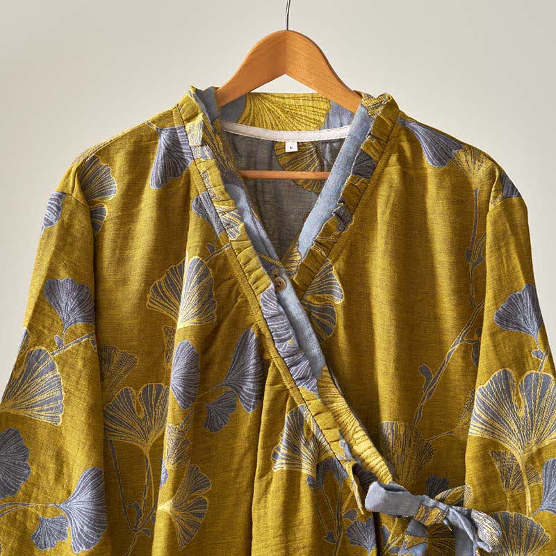 Ginkgoblatt Hanfu-inspiriertes Baumwoll-Nachthemd - image 26