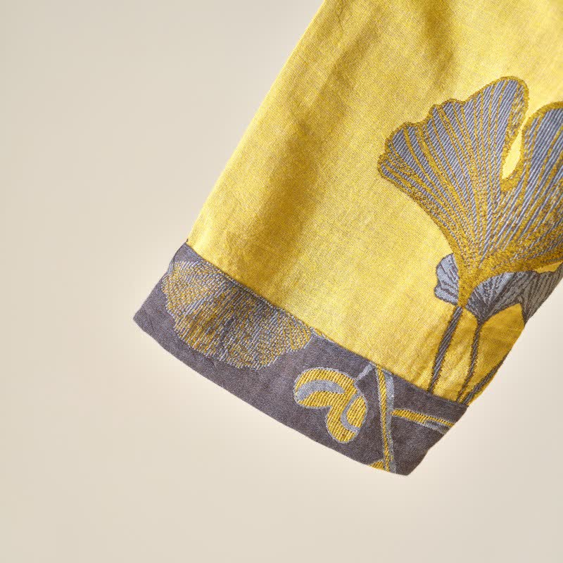 Ginkgoblatt Hanfu-inspiriertes Baumwoll-Nachthemd - image 6