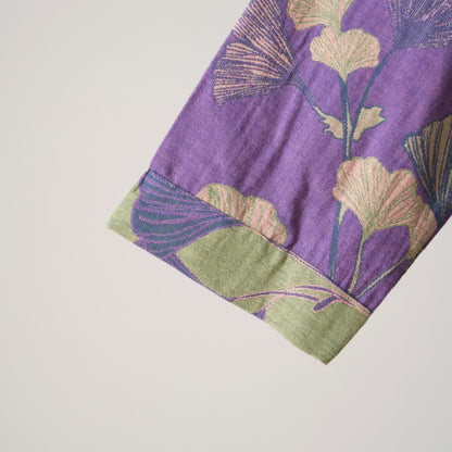 Nachthemd aus Baumwolle im Hanfu-Stil mit Ginkgoblattmuster - image 24