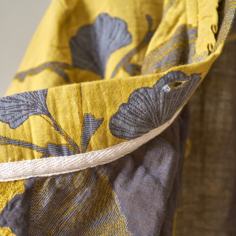 Nachthemd aus Baumwolle im Hanfu-Stil mit Ginkgoblattmuster - image 7