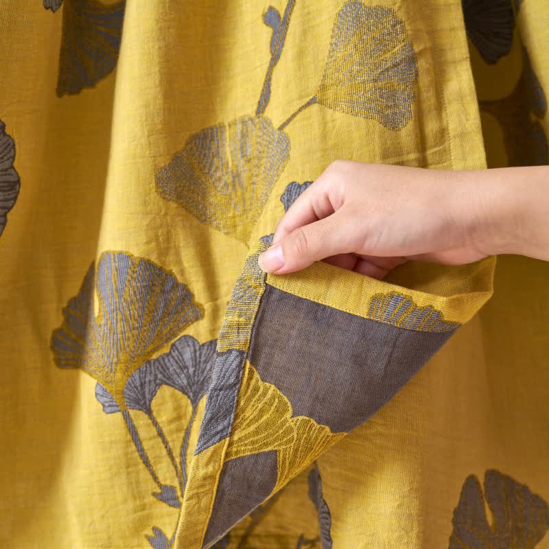 Ginkgoblatt Hanfu-inspiriertes Baumwoll-Nachthemd - image 5