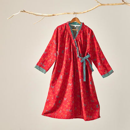 Ownkoti Vintage Schmetterling Hanfu inspiriertes Baumwoll-Nachthemd - XL - image 0