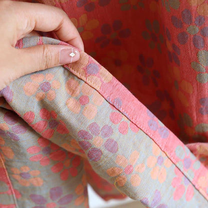 Ownkoti Nachthemd mit langen Ärmeln aus Baumwollgaze mit Blumenmuster - image 11