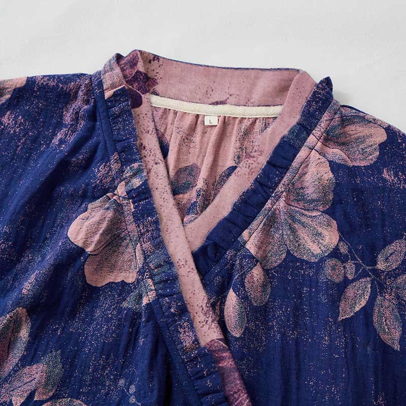 Ownkoti Traumhaftes, florales, Hanfu-inspiriertes Baumwoll-Nachthemd - image 3