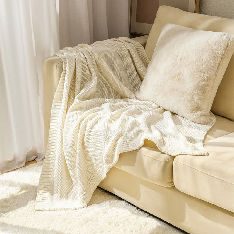 Ownkoti Einfache einfarbige Strickdecke - image 8