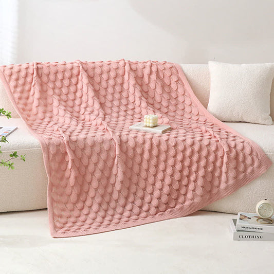 Ownkoti Strickdecke mit fester Struktur - Rosa - 130cm x 200cm - image 0