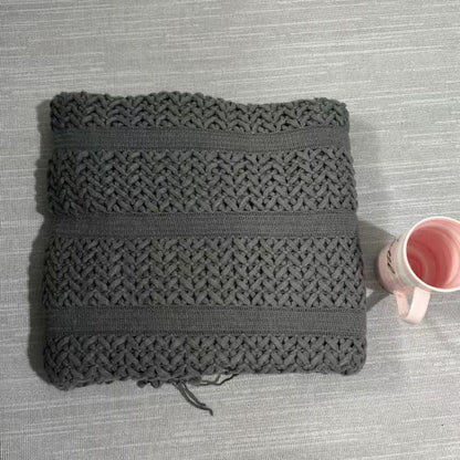 Ownkoti Einfarbige, geometrische Zopfstrickdecke - Dunkelgrau - 130cm x 230cm - image 10