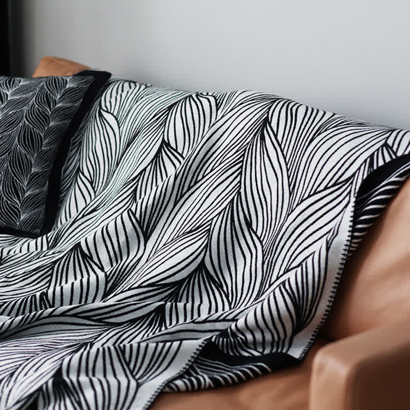 Ownkoti Künstlerische Blattstrickdecke - image 6